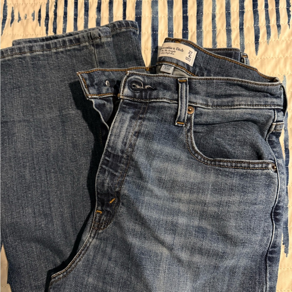 Abercrombie & Fitch Women's Blue Straight Leg Jeans